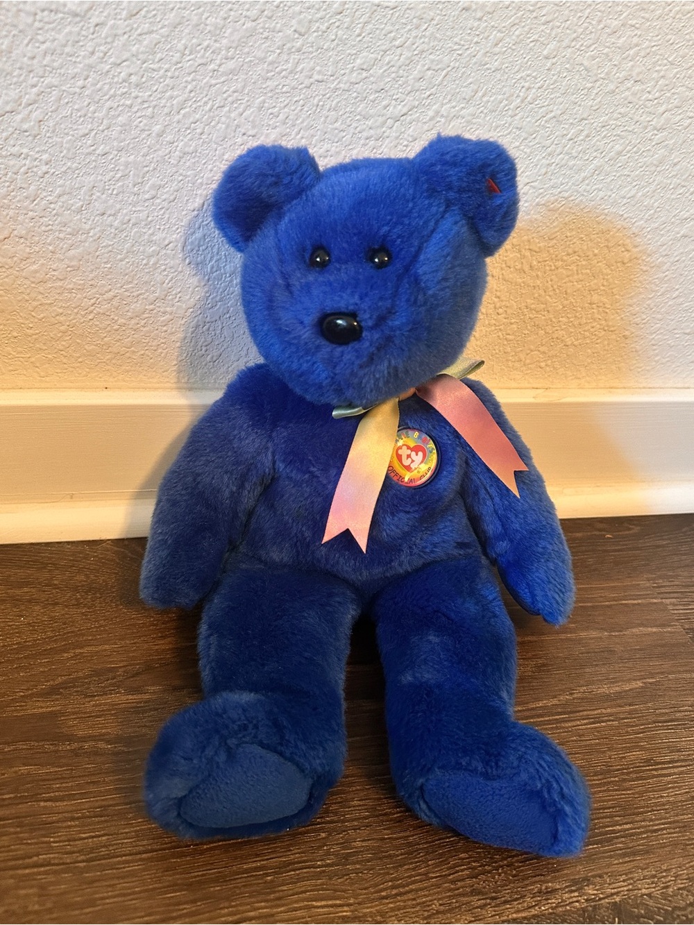 Ty Beanie Buddies 1999 Blue Bear Official Club 15" Plush Soft Stuffed Animal